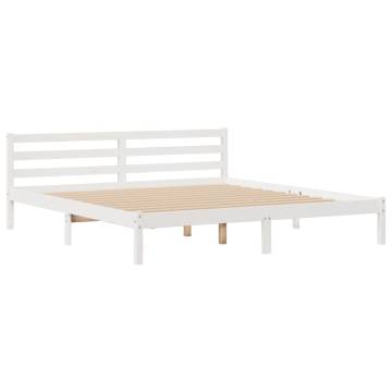 Bookcase Bed without Mattress - White Solid Pine 180x200 cm