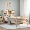  Bookcase Bed without Mattress 90x190 cm Single Solid Wood Pine Colour natural Size 90 x 190 cm 