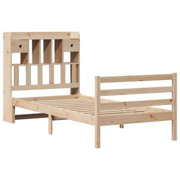 Bookcase Bed without Mattress - Single Solid Wood Pine 90x190