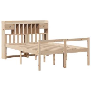 Bookcase Bed King Size 150x200 cm - Solid Wood Pine Frame