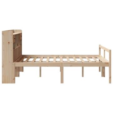 Bookcase Bed King Size 150x200 cm - Solid Wood Pine Frame