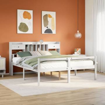 Bookcase Bed without Mattress White 180x200 cm - Hipomarket