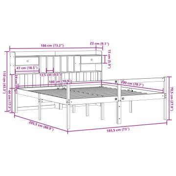 Bookcase Bed without Mattress White 180x200 cm - Hipomarket