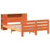 Bed Frame without Mattress - Wax Brown Solid Pine 135x190 cm