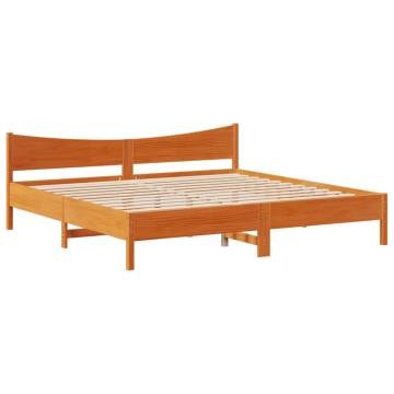 Super King Bed Frame in Wax Brown - Solid Pine 180x200 cm