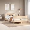  Bed Frame without Mattress 140x200 cm Solid Wood Pine Colour natural Size 140 x 200 cm 