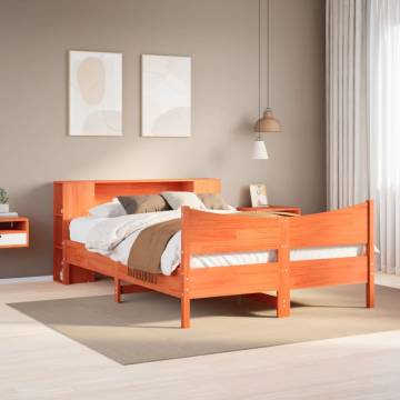 Stylish Wax Brown Bed Frame in Solid Pine - 140x200 cm