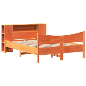 Stylish Wax Brown Bed Frame in Solid Pine - 140x200 cm