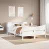  Bed Frame without Mattress White 120x200 cm Solid Wood Pine Colour white Size 120 x 200 cm 