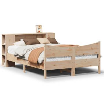 Double Solid Wood Pine Bed Frame 135x190 cm - Stylish & Space-Saving