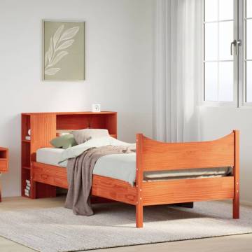 Solid Wood Pine Bed Frame - Wax Brown 90x190 cm | Hipo Market