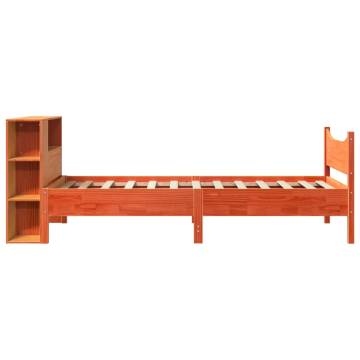 Solid Wood Pine Bed Frame - Wax Brown 90x190 cm | Hipo Market