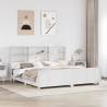  Bed Frame without Mattress White 200x200 cm Solid Wood Pine Colour white Size 200 x 200 cm 