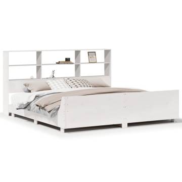 Solid Wood Pine Bed Frame without Mattress - White 200x200 cm