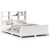 White Bed Frame 160x200 cm Solid Pine - Space-Saving Design