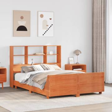 Solid Wood Pine Bed Frame - Wax Brown 140x190 cm | HipoMarket