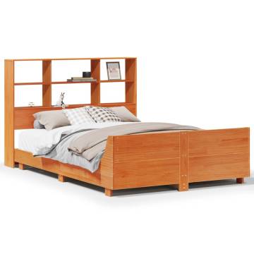 Solid Wood Pine Bed Frame - Wax Brown 140x190 cm | HipoMarket