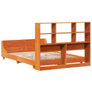 Solid Wood Pine Bed Frame - Wax Brown 140x190 cm | HipoMarket