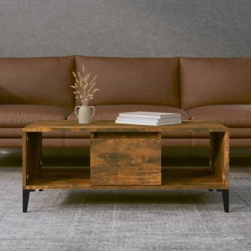 Coffee Table Smoked Oak - Stylish Storage Solution | HipoMarket