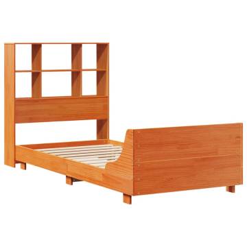 Solid Wood Pine Bed Frame - Wax Brown 75x190 cm - Small Single