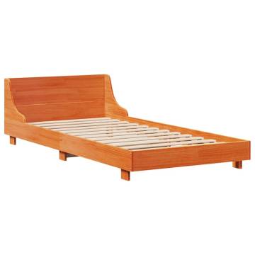 Solid Wood Pine Bed Frame - Wax Brown 75x190 cm - Small Single