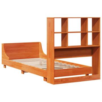 Solid Wood Pine Bed Frame - Wax Brown 75x190 cm - Small Single