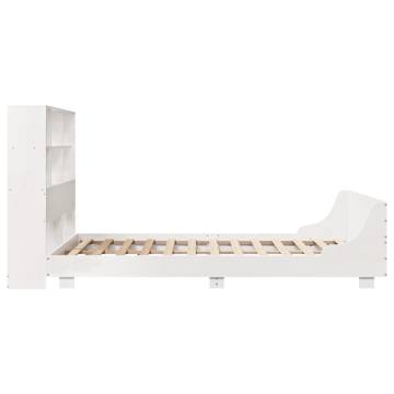 White Bed Frame 120x190 cm Small Double - Solid Pine Wood