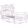 Bookcase Bed without Mattress White 90x200 cm Solid Wood Pine