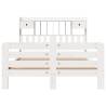 White Bookcase Bed 140x200 cm - Solid Pinewood