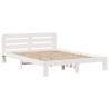 White Bookcase Bed 140x200 cm - Solid Pinewood