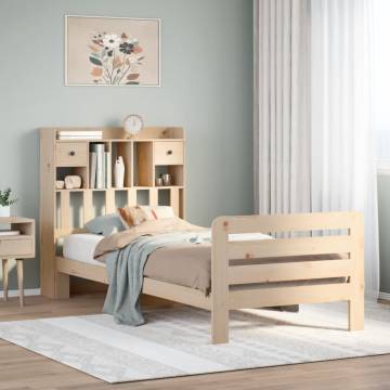 Bookcase Bed without Mattress 90x190cm Solid Pine - HipoMarket