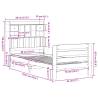 Bookcase Bed without Mattress 90x190cm Solid Pine - HipoMarket