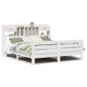 Bookcase Bed Without Mattress - White Solid Wood Pine 200x200 cm