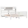 Bookcase Bed Without Mattress - White Solid Wood Pine 200x200 cm