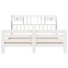 Bookcase Bed Without Mattress - White Solid Wood Pine 200x200 cm