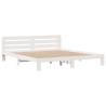 Bookcase Bed Without Mattress - White Solid Wood Pine 200x200 cm