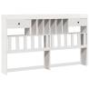 Bookcase Bed Without Mattress - White Solid Wood Pine 200x200 cm