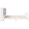 Bookcase Bed Without Mattress - White Solid Wood Pine 200x200 cm