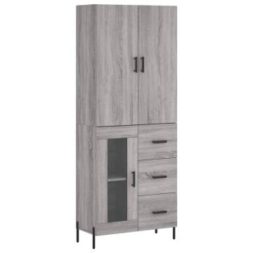 Highboard Grey Sonoma - Elegant Engineered Wood Storage