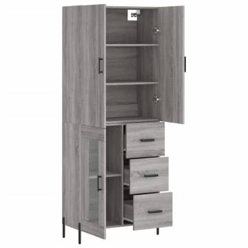 Highboard Grey Sonoma - Elegant Engineered Wood Storage