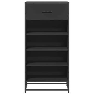 Elegant Shoe Rack - Black Engineered Wood | Hipomarket