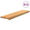  Stair Treads 12 pcs Light Brown 100x30x2 cm Solid Wood Oak Colour light brown Size 100 x 30 x 2 cm Quantity in Package 12 