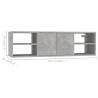 Stylish Wall Shelf in Concrete Grey - 102x30x29 cm