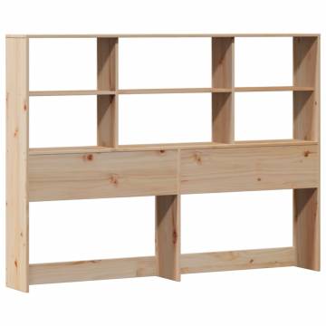 Bookcase Bed 150x200 cm King Size Solid Wood Pine - HipoMarket