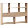 Bookcase Bed 150x200 cm King Size Solid Wood Pine - HipoMarket