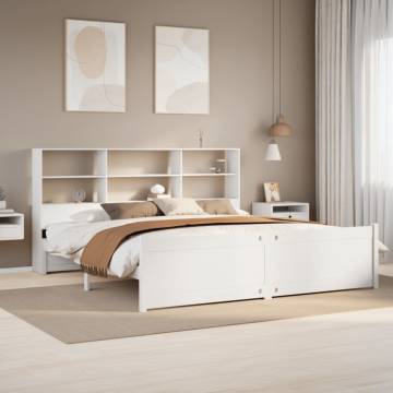 Bookcase Bed without Mattress White 180x200 cm | Hipomarket