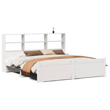 Bookcase Bed without Mattress White 180x200 cm | Hipomarket