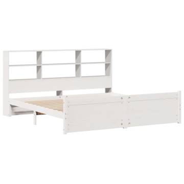 Bookcase Bed without Mattress White 180x200 cm | Hipomarket