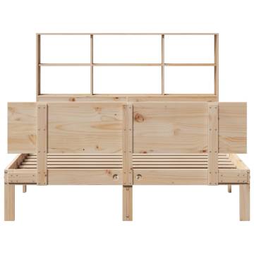 Bookcase Bed without Mattress 160x200cm Solid Pinewood Frame