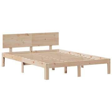 Bookcase Bed without Mattress 160x200cm Solid Pinewood Frame